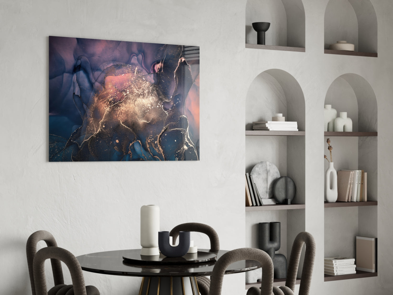 Abstract Depth Glass Wall Art.