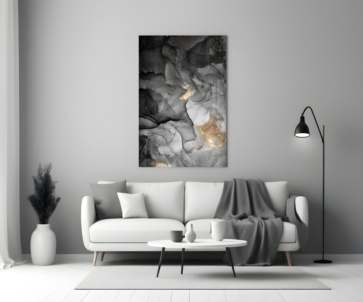 Abstract Depth Glass Wall Art.