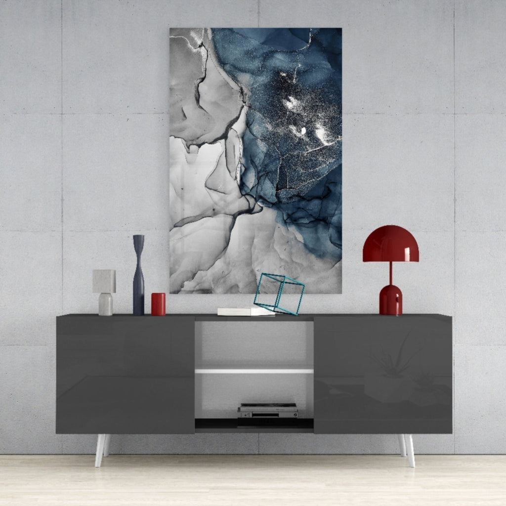 Abstract Depth Glass Wall Art.