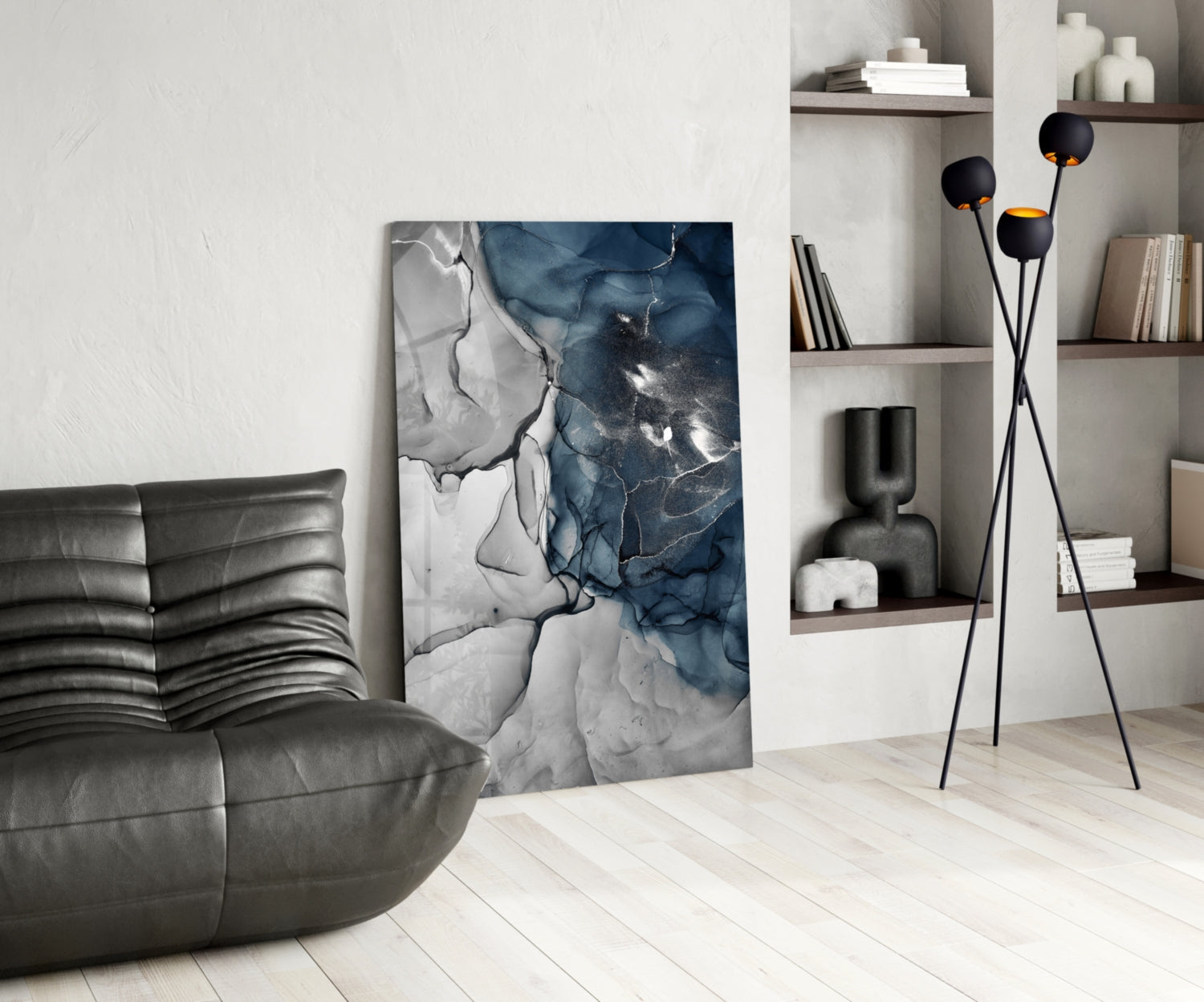 Abstract Depth Glass Wall Art.