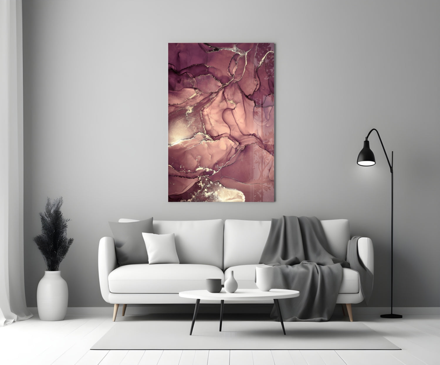 Abstract Depth Glass Wall Art.