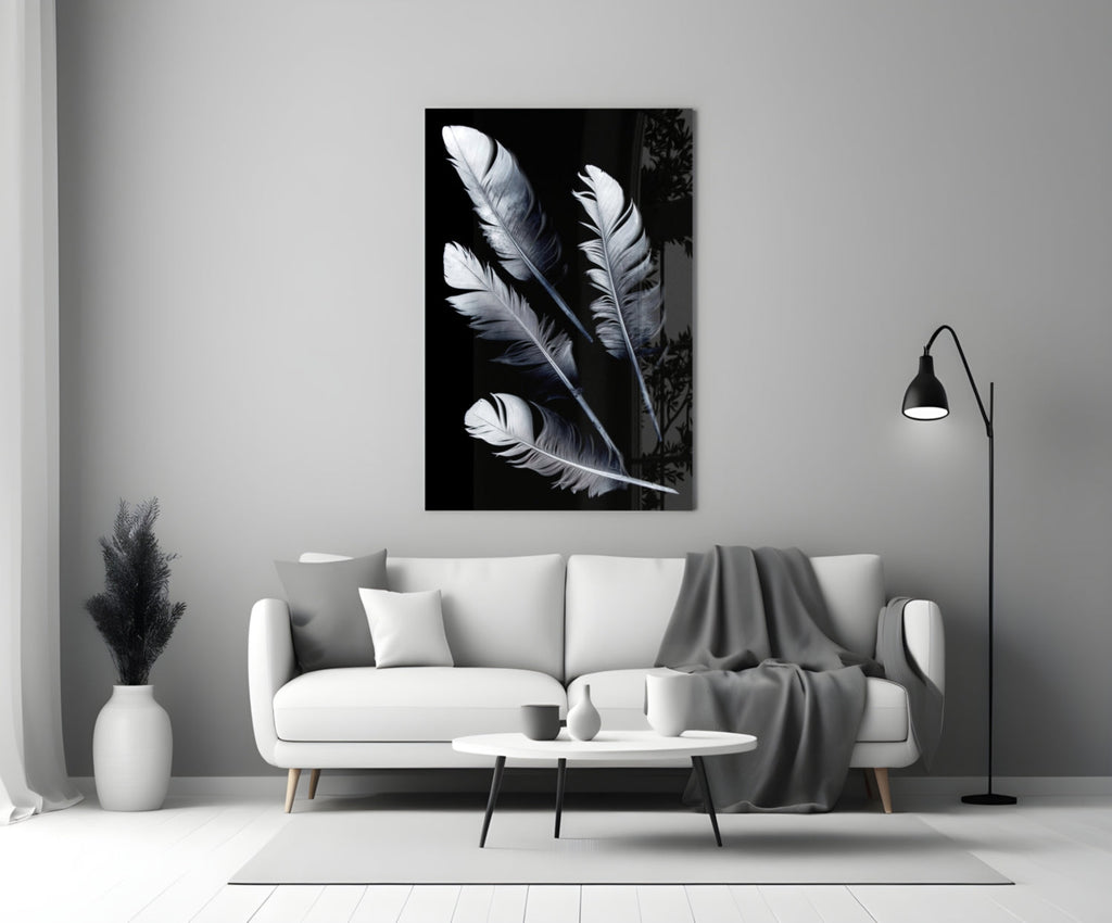 Feather Glass Wall Art-2