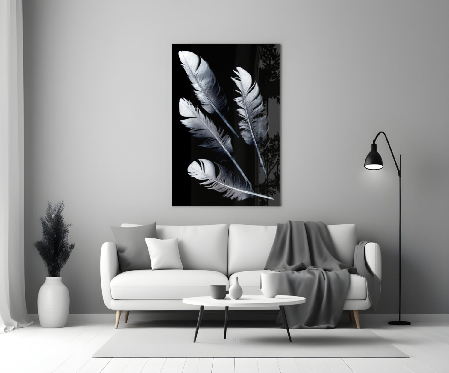 Feather Glass Wall Art-2