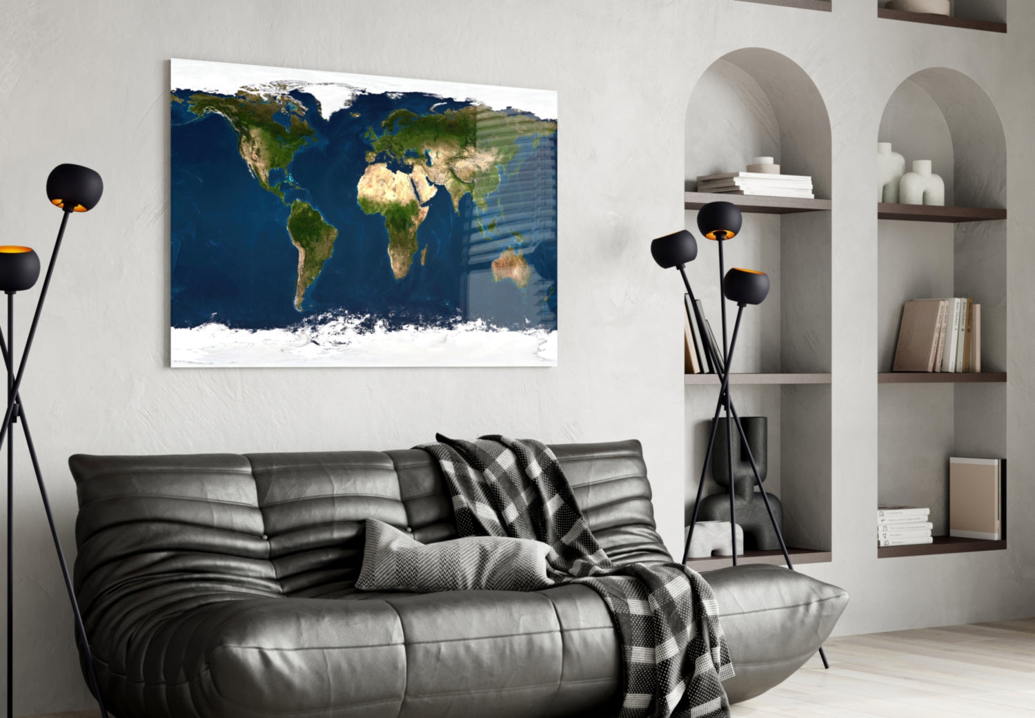 World Map Glass Wall Art-3