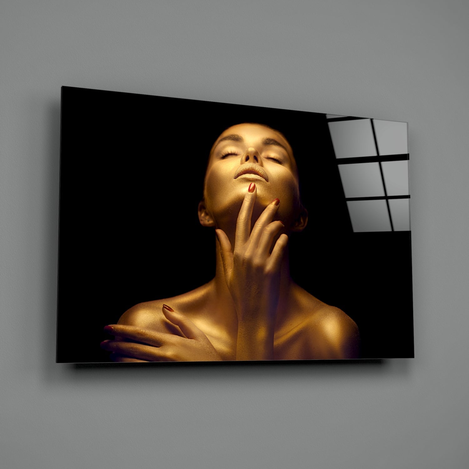 Gold Woman Glass Wall Art-1