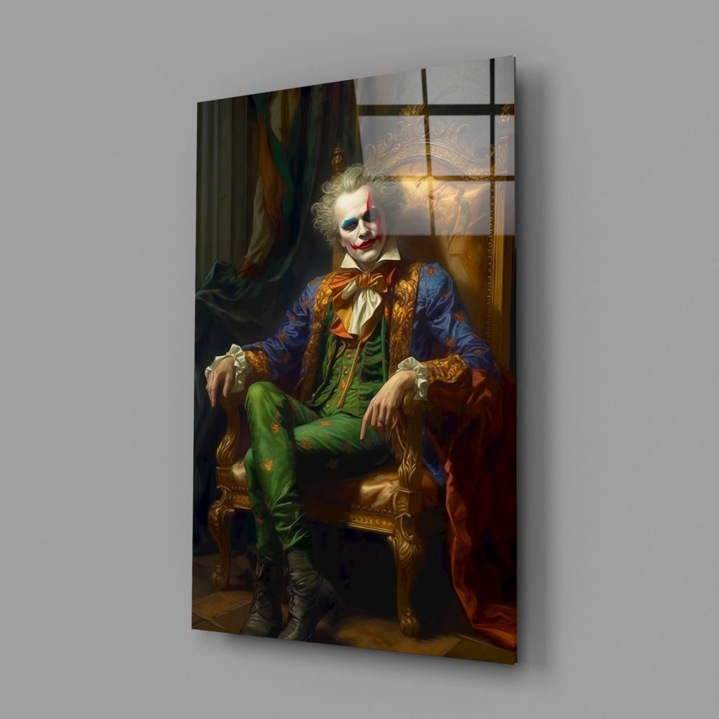 Clown and the Throne Glass Wall Art || Designer's Collection-1