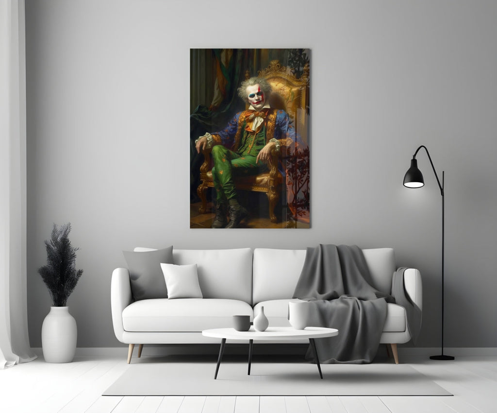 Clown and the Throne Glass Wall Art || Designer's Collection-2