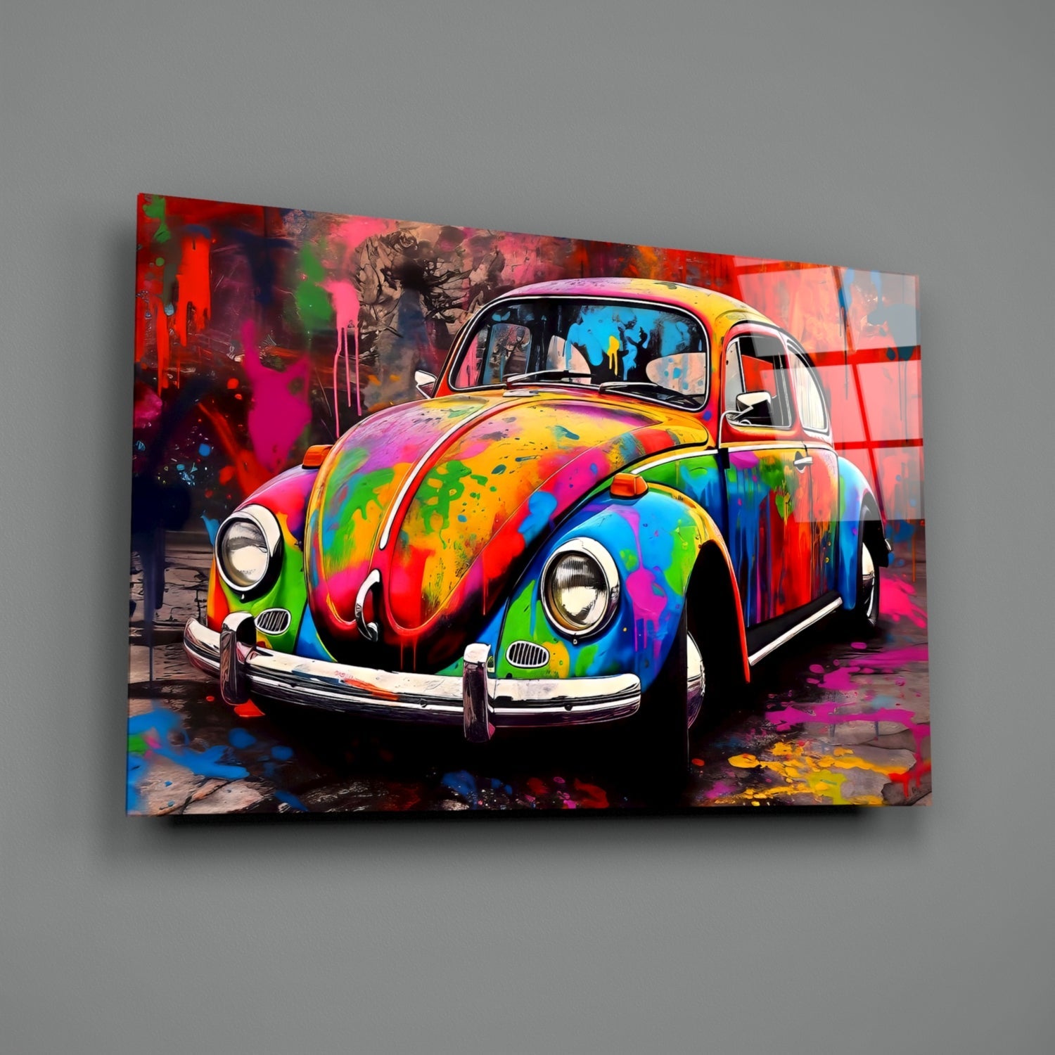 Colorful VW Glass Wall Art || Designer Collection-1