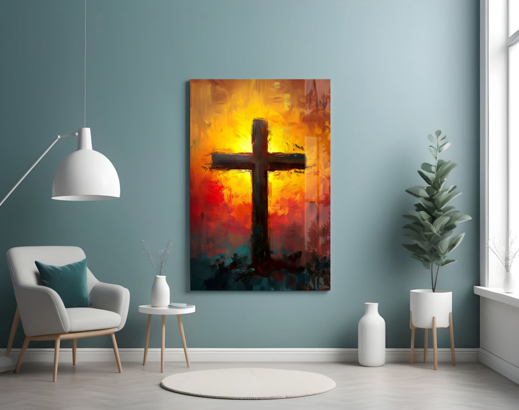 Cross Glass Wall Art || Designer Collection-3