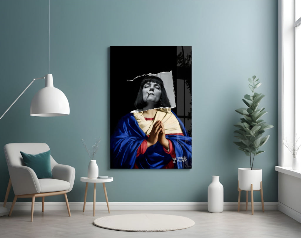 Contemporary Virgin Glass Wall Art || Designer Collection-3