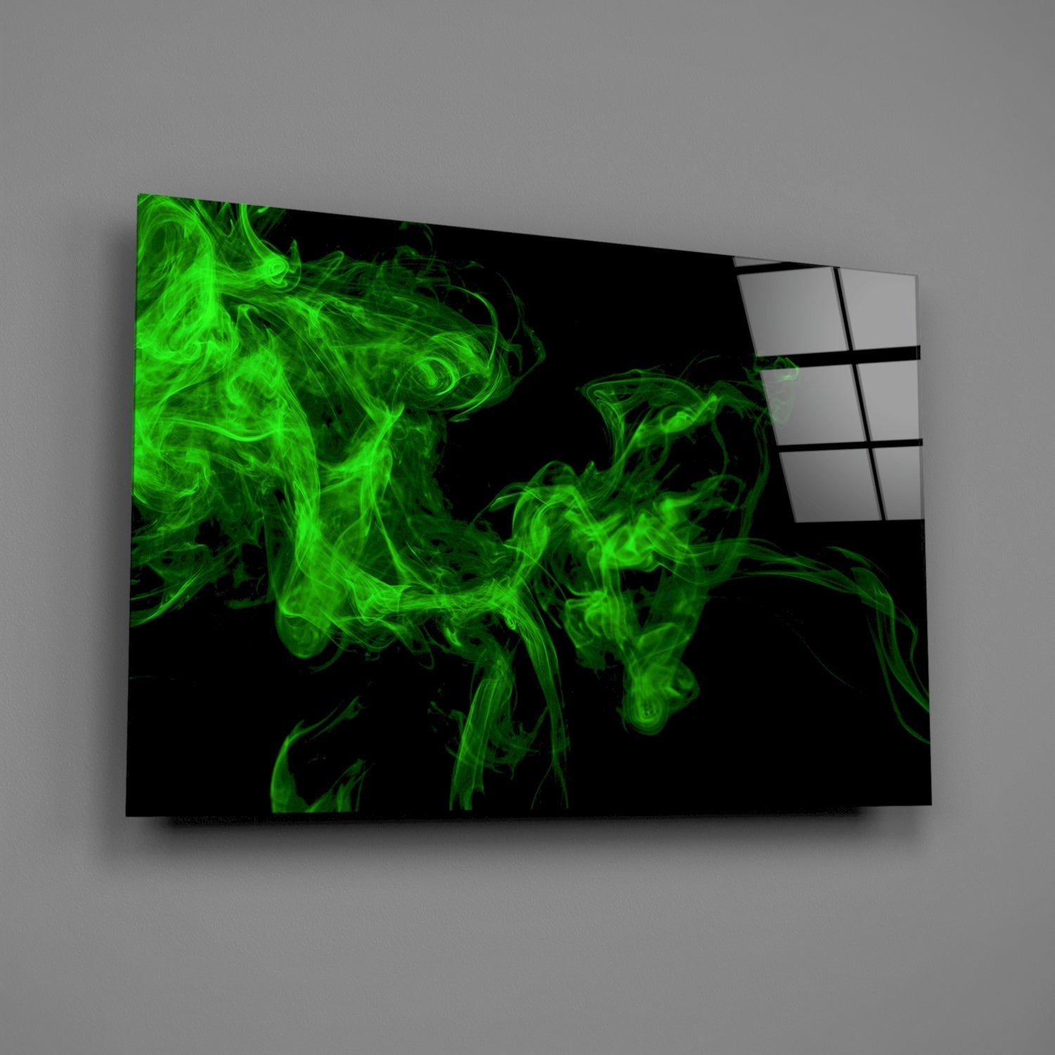 Green Smoke Glass Wall Art-1