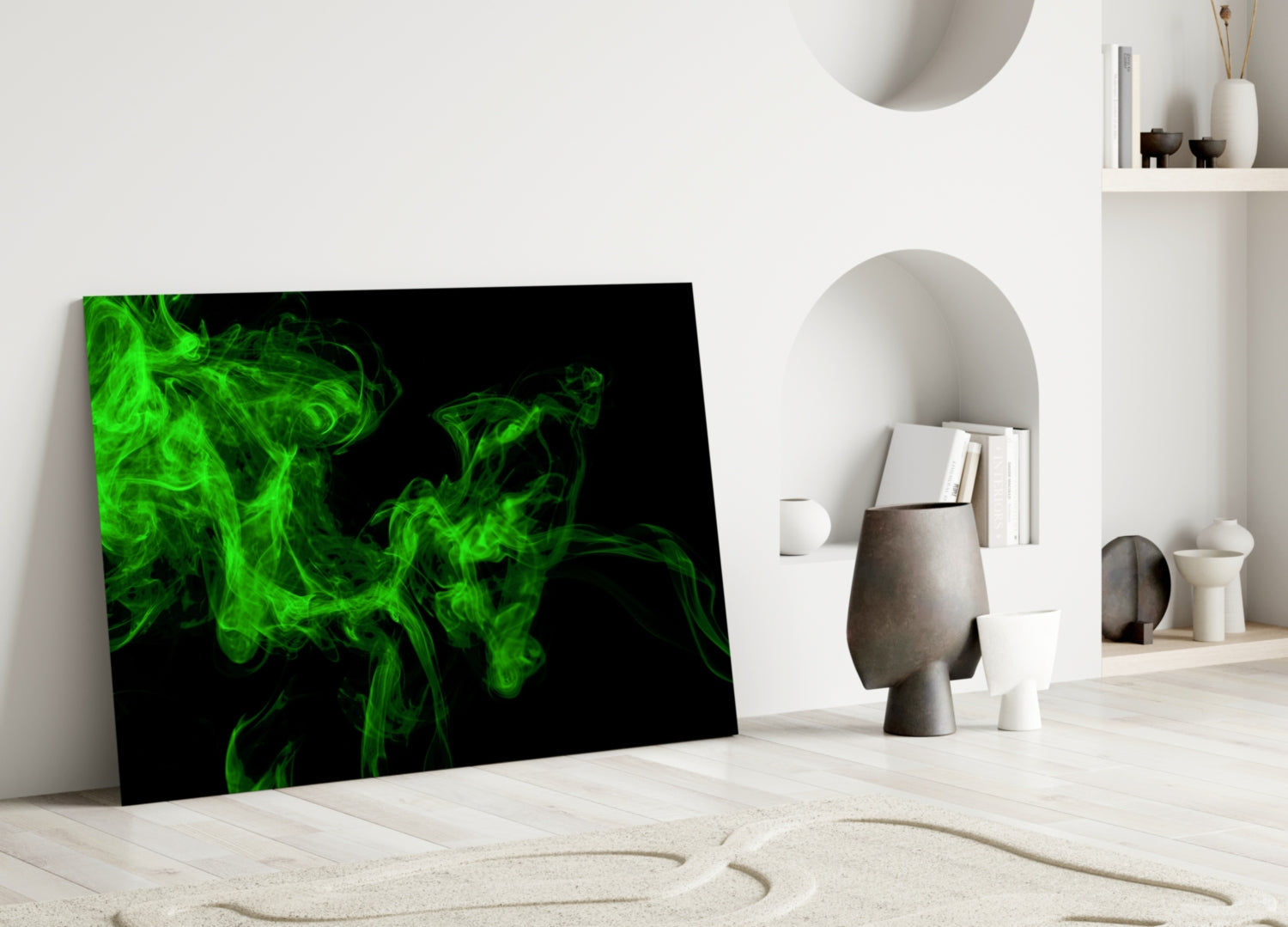 Green Smoke Glass Wall Art-2