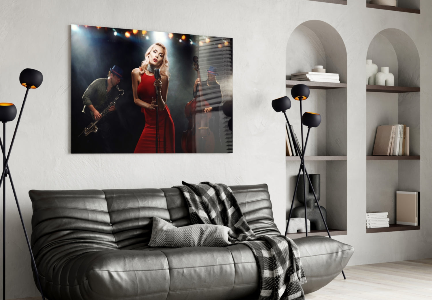 Female Musician Glass Wall Art-3