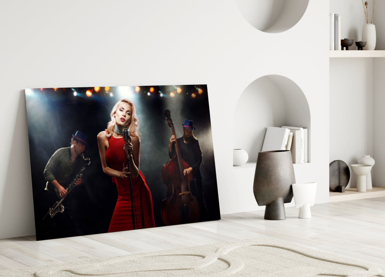 Female Musician Glass Wall Art-2