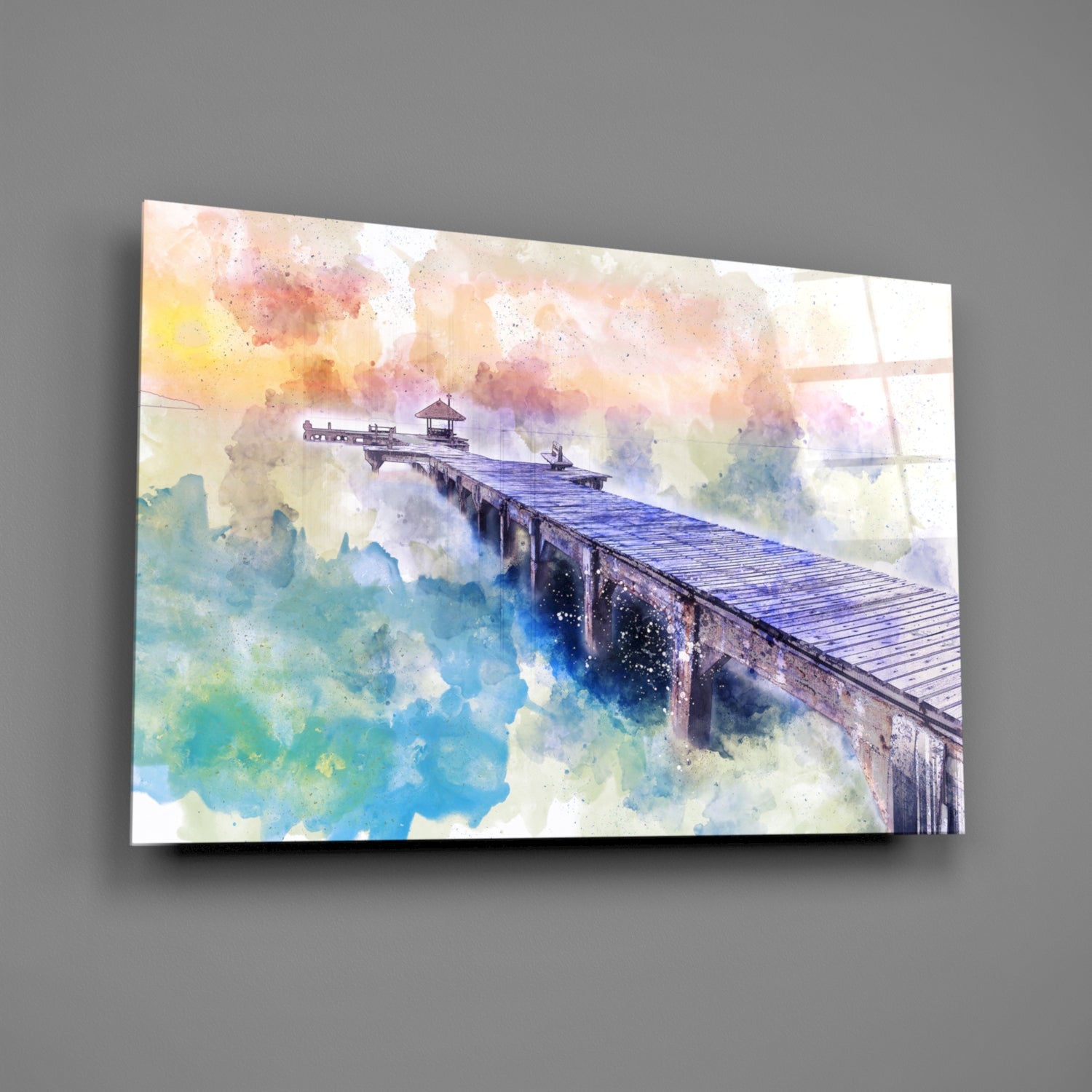 Illustration Dock Glass Wall Art-1