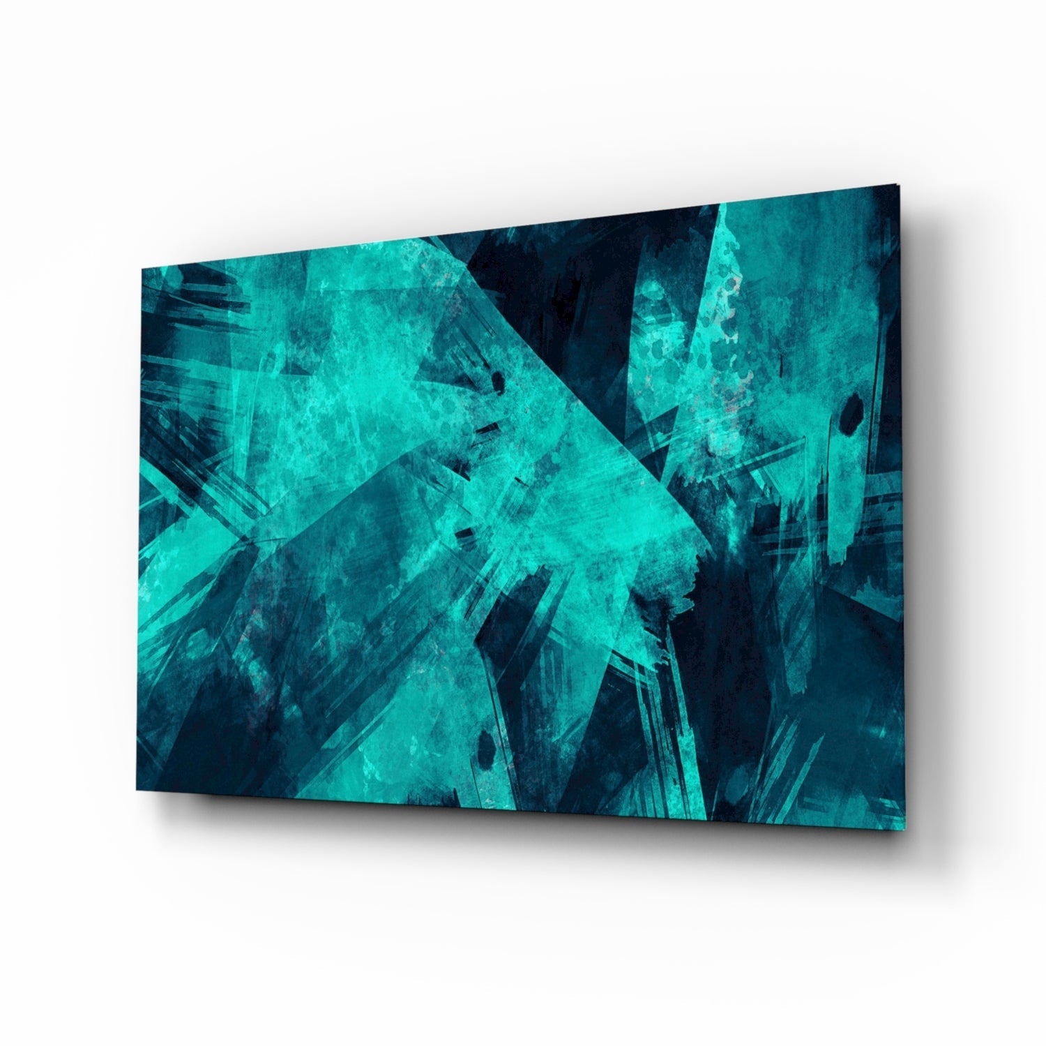 Green Abstract Pattern Glass Wall Art-0