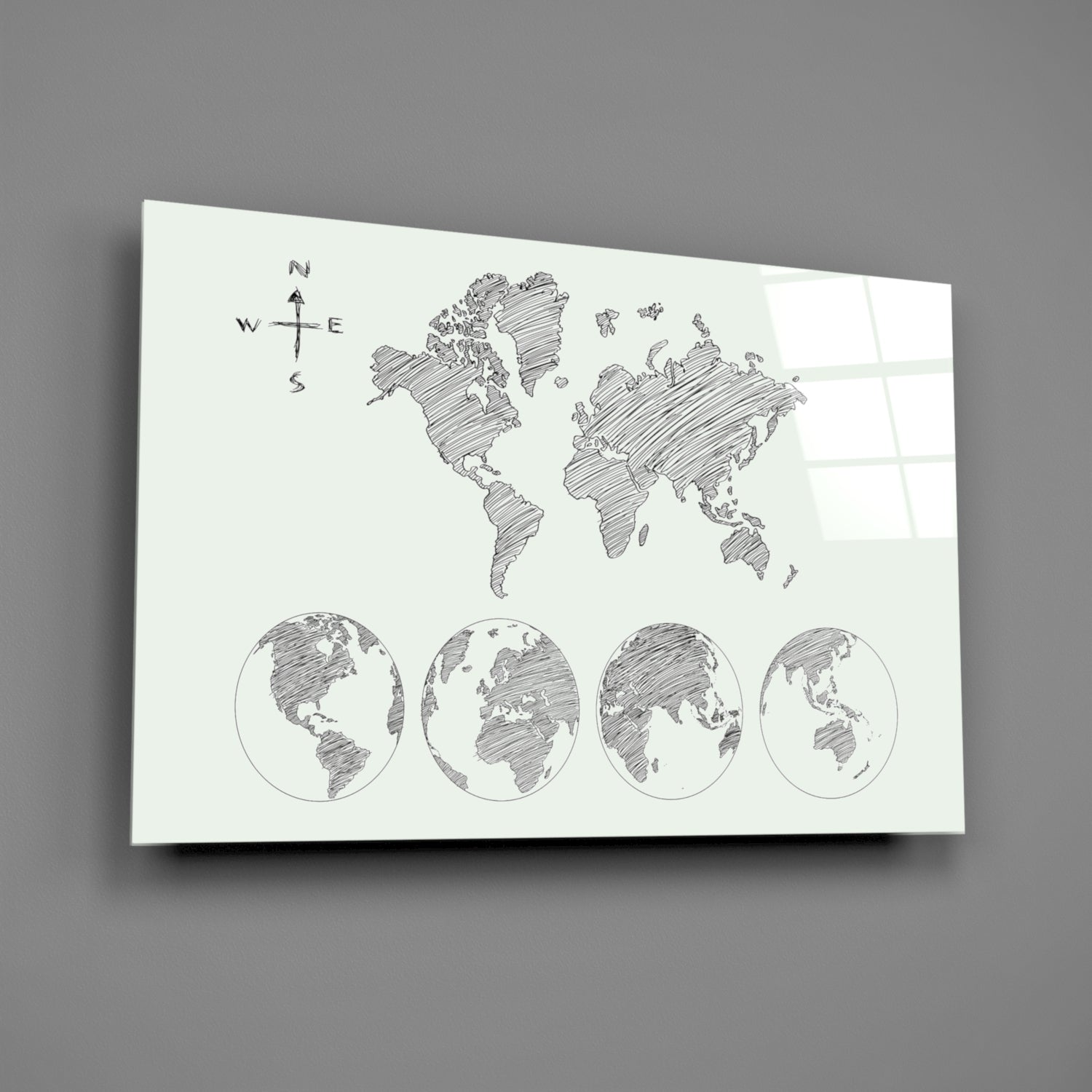 Continents Glass Wall Art-1