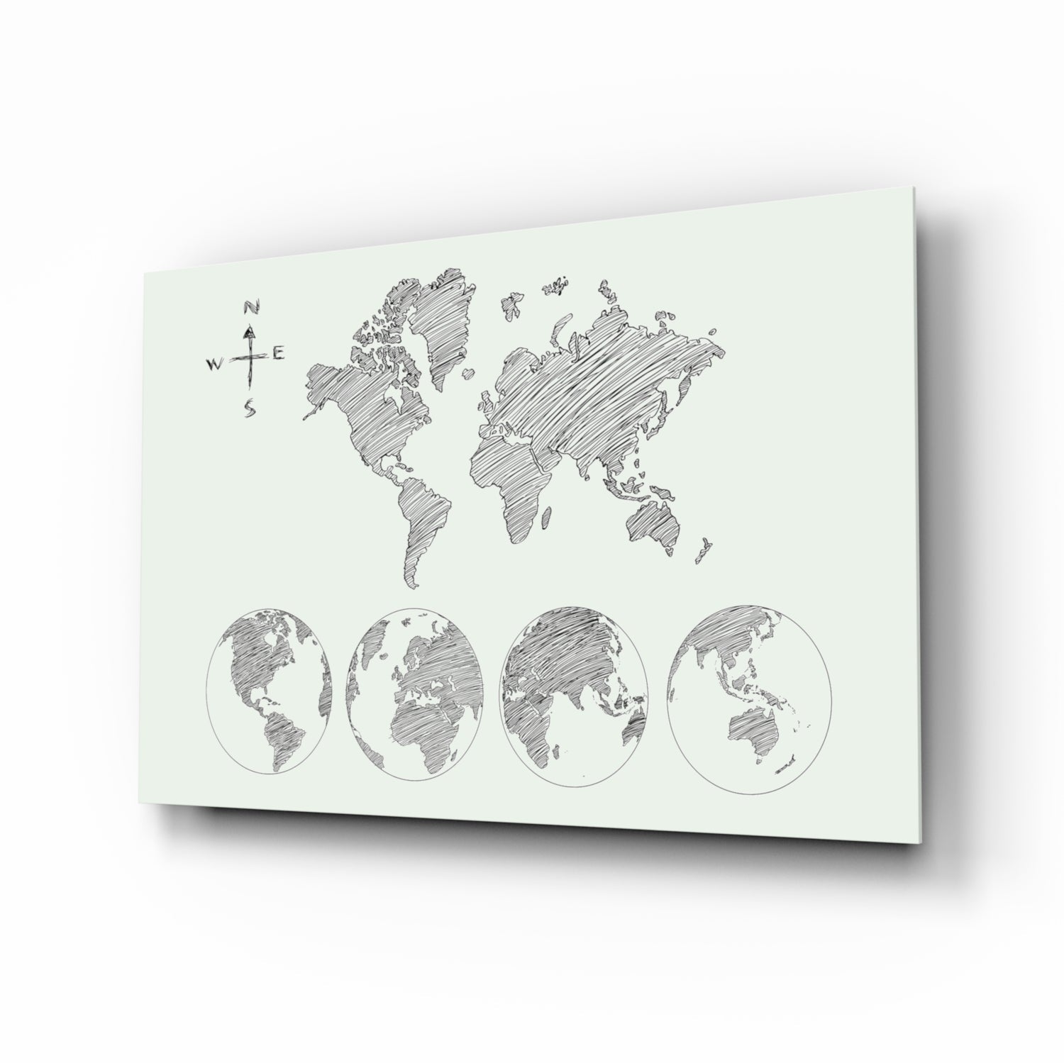 Continents Glass Wall Art-0
