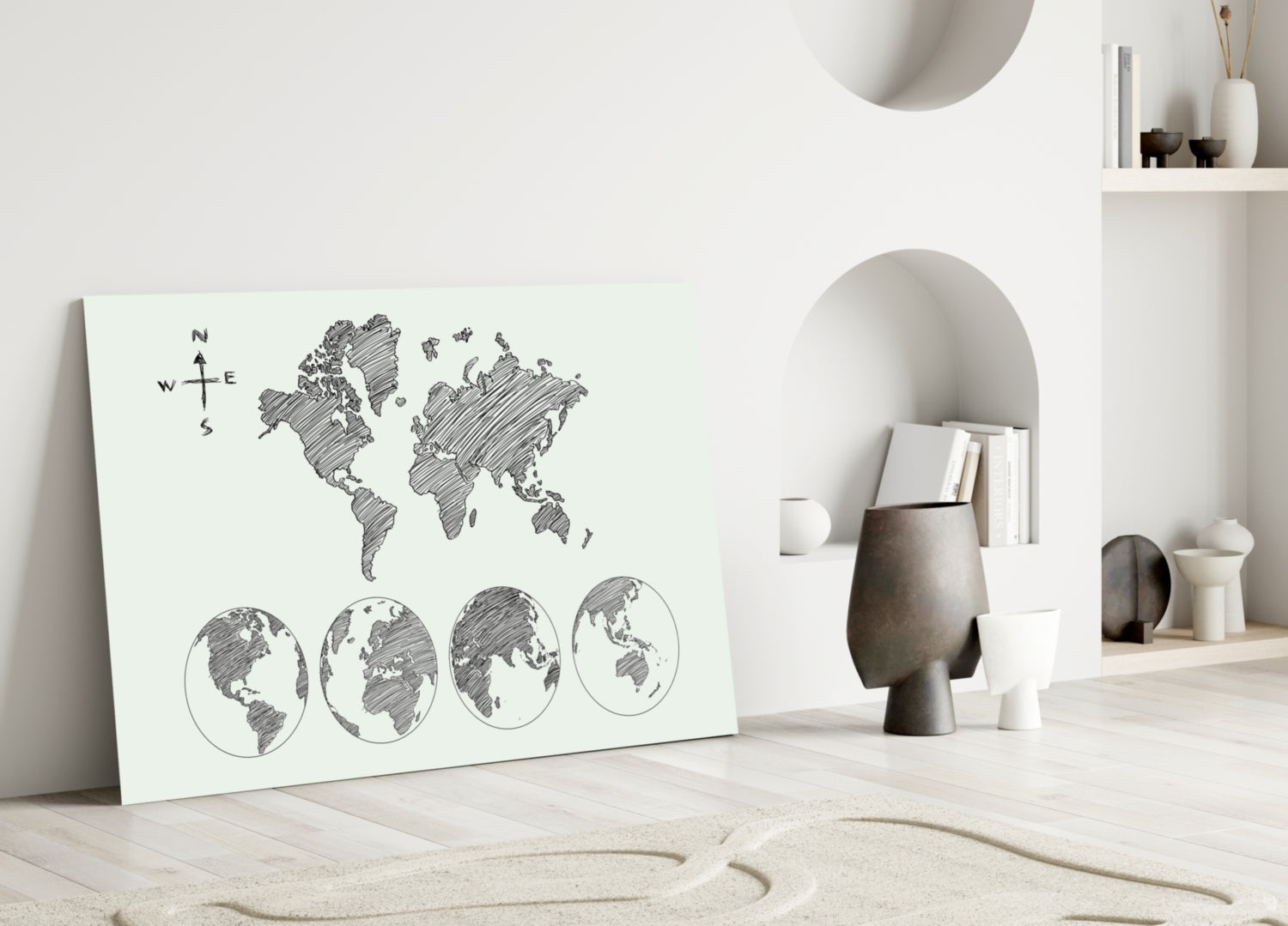 Continents Glass Wall Art-2
