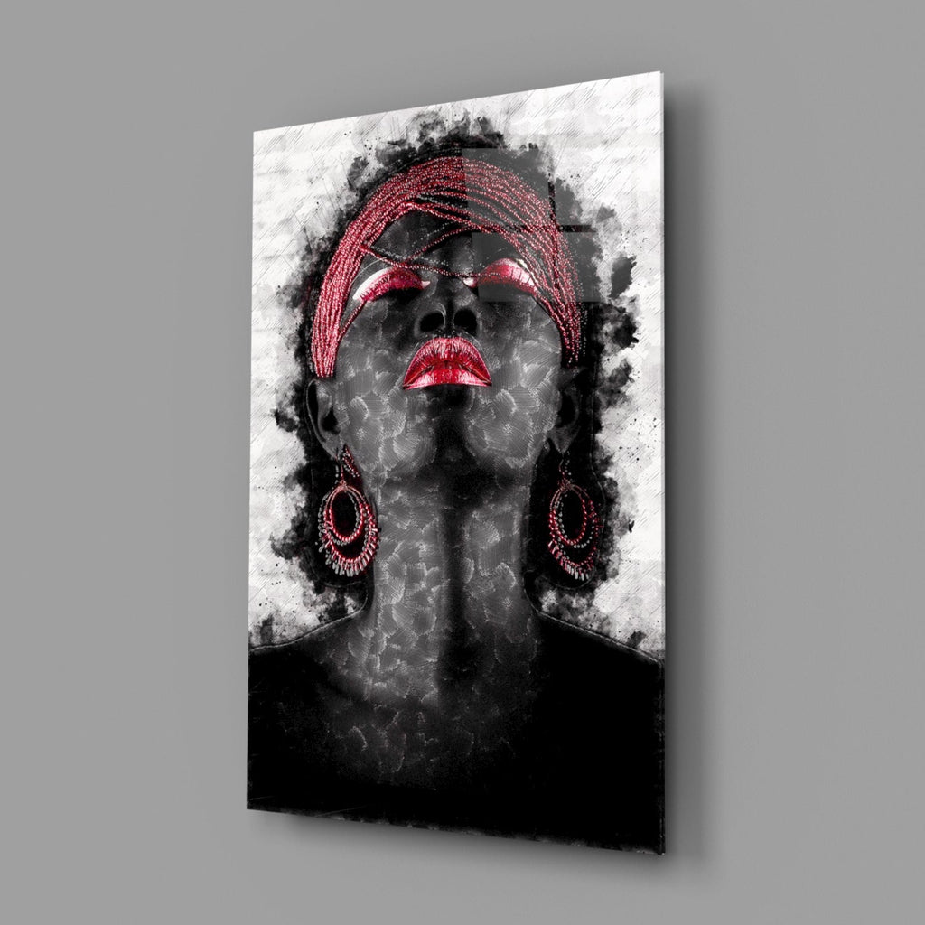 Woman and Red Glass Wall Art-1