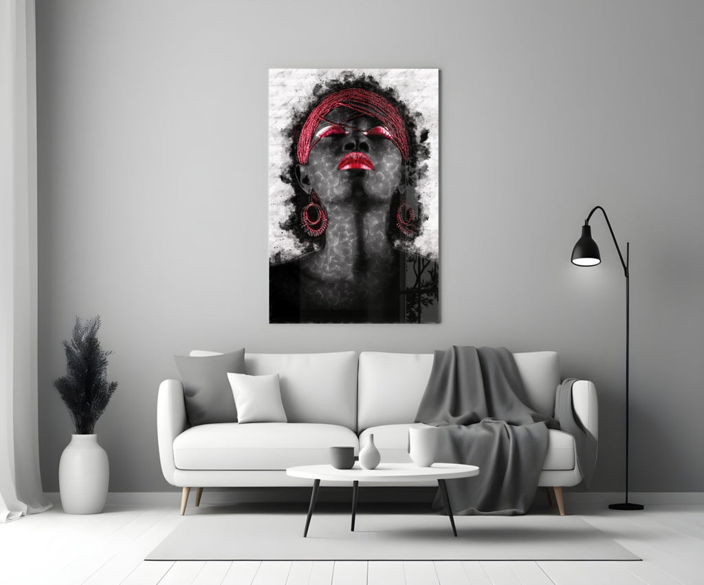 Woman and Red Glass Wall Art-2