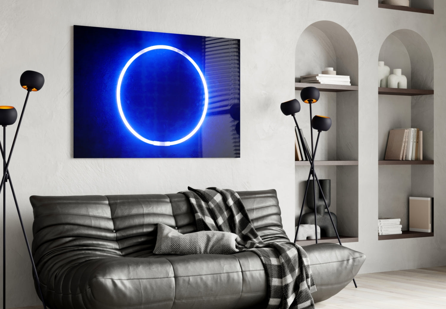 Blue Ring Glass Wall Art-3
