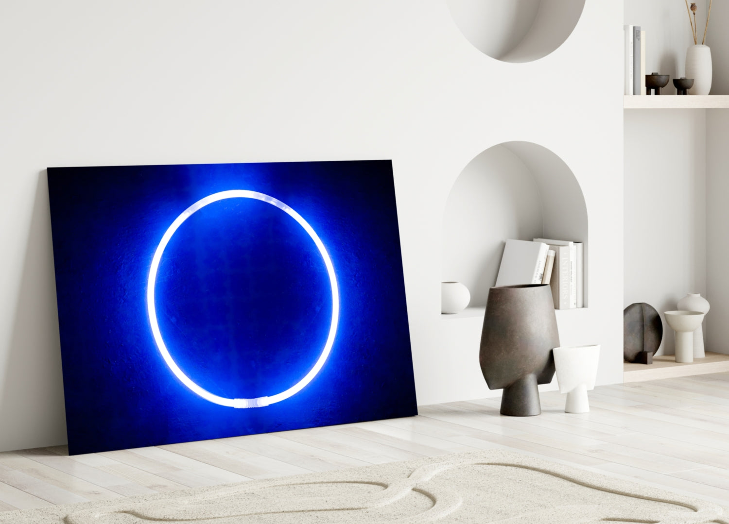 Blue Ring Glass Wall Art-2