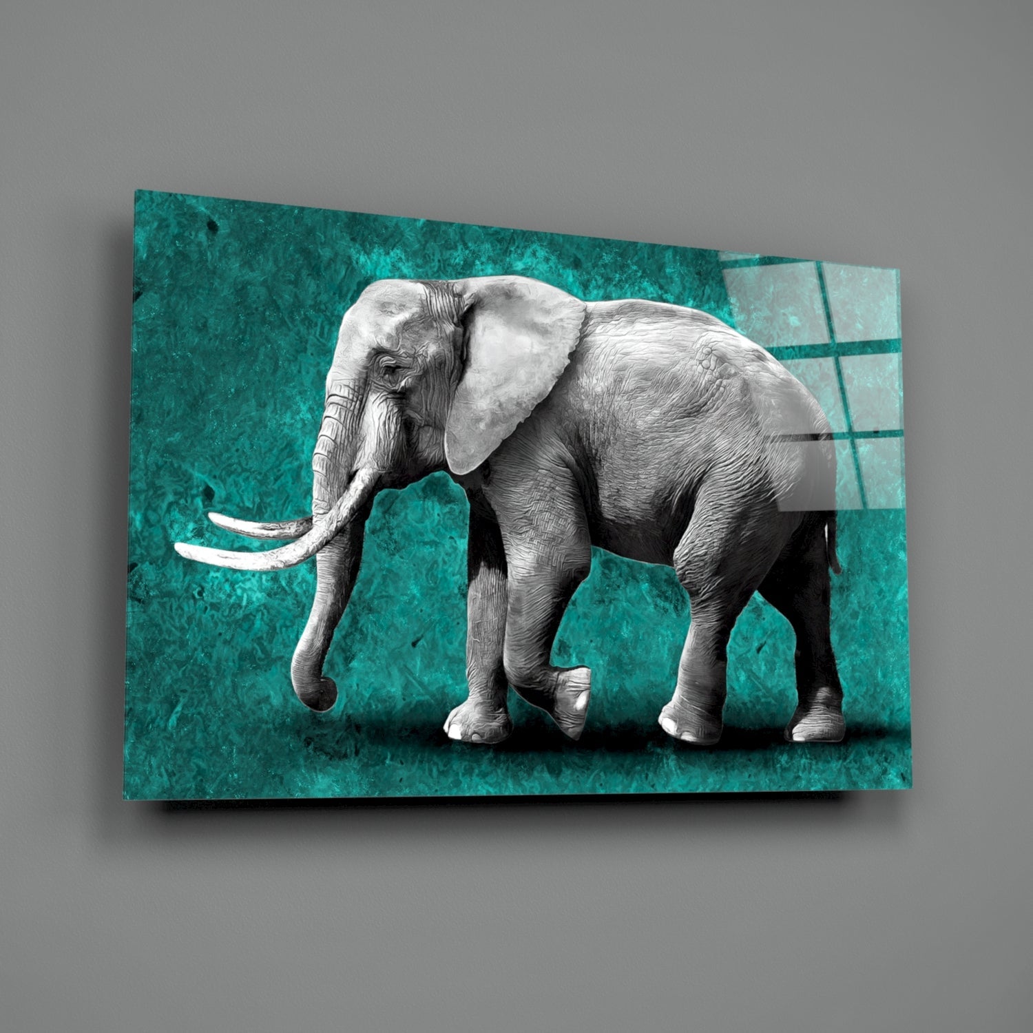 Elephant Glass Wall Art-1