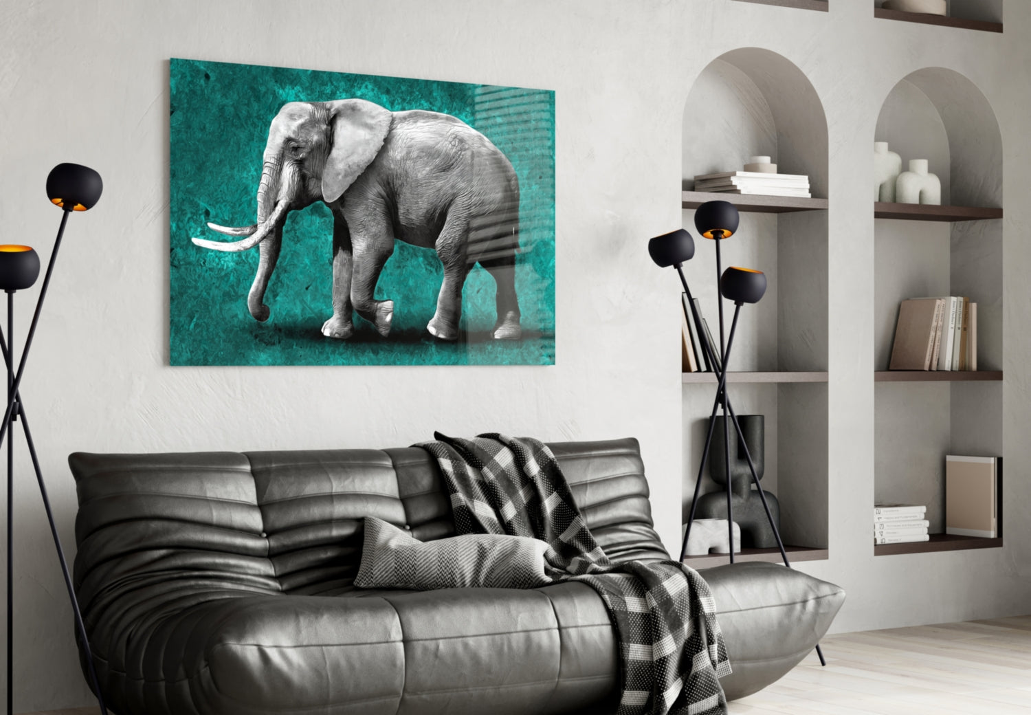 Elephant Glass Wall Art-3