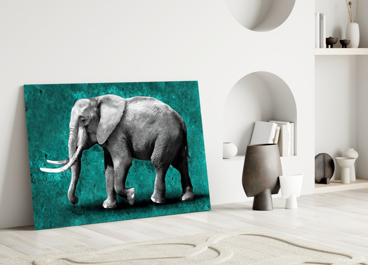 Elephant Glass Wall Art-2