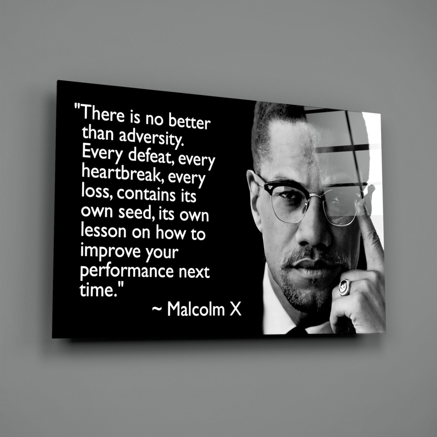 Words of Malcolm X Glass Wall Art-1