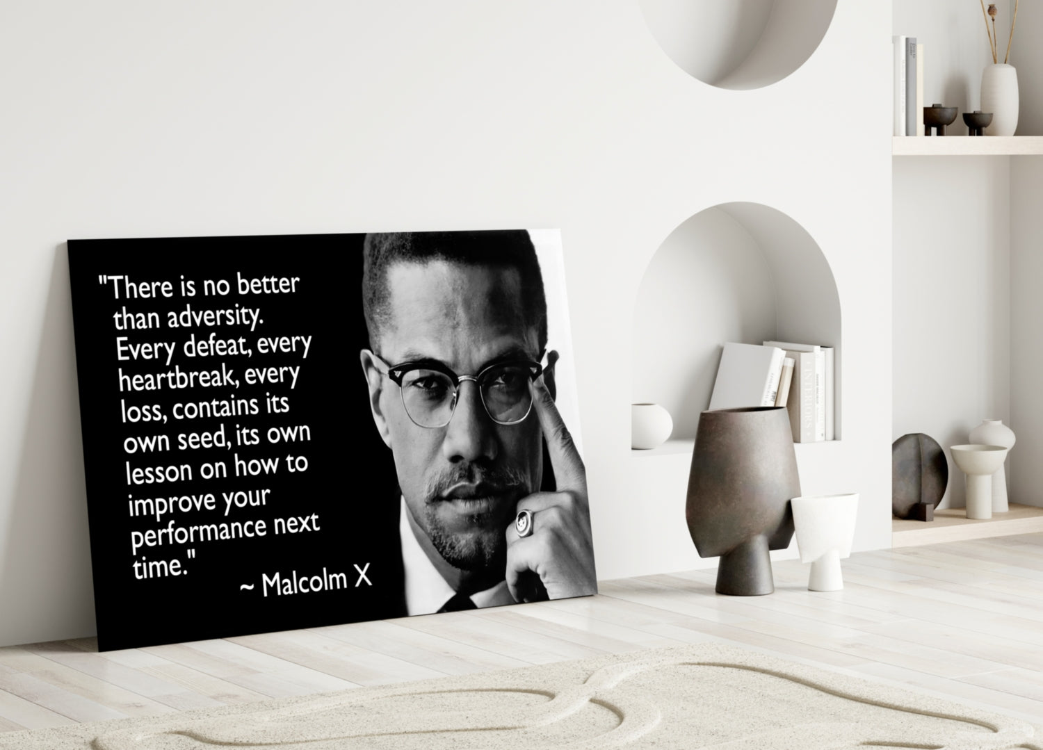 Words of Malcolm X Glass Wall Art-2
