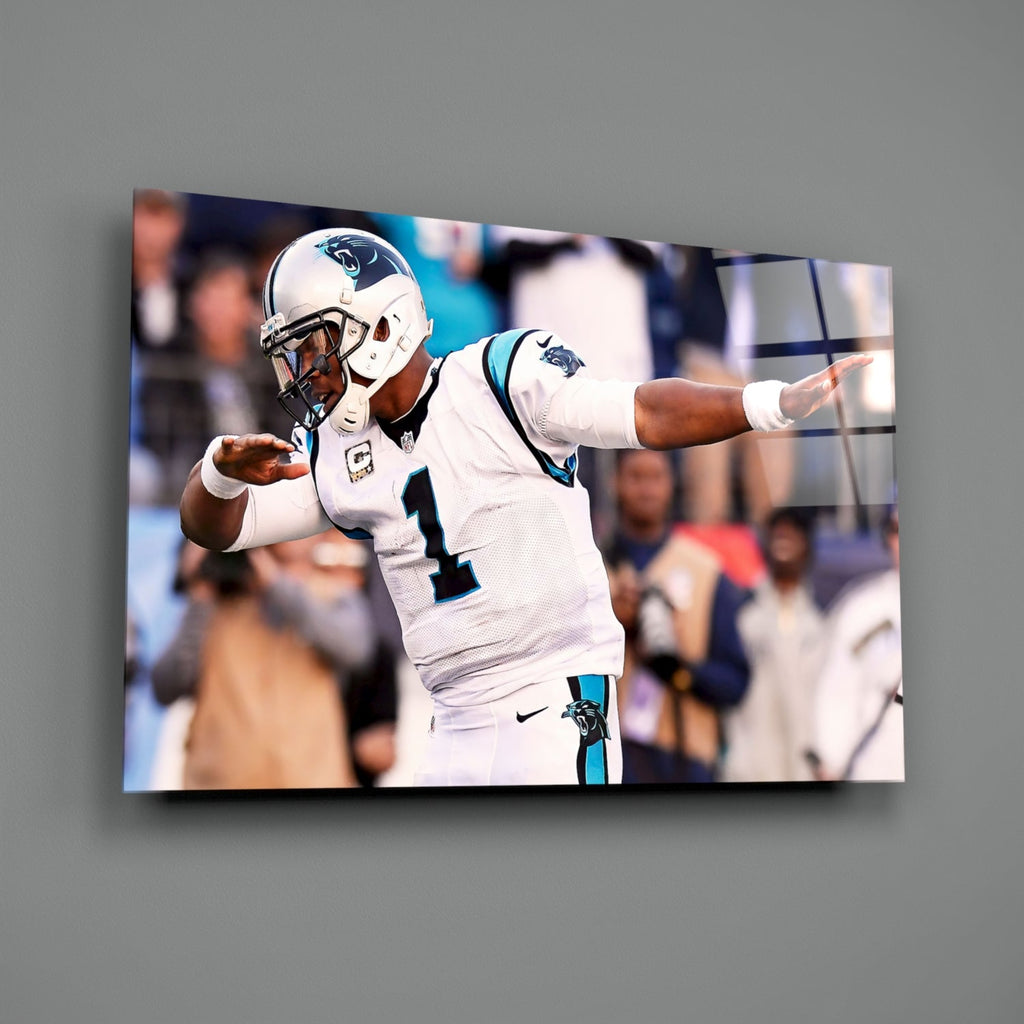 Cam Newton Glass Wall Art-1