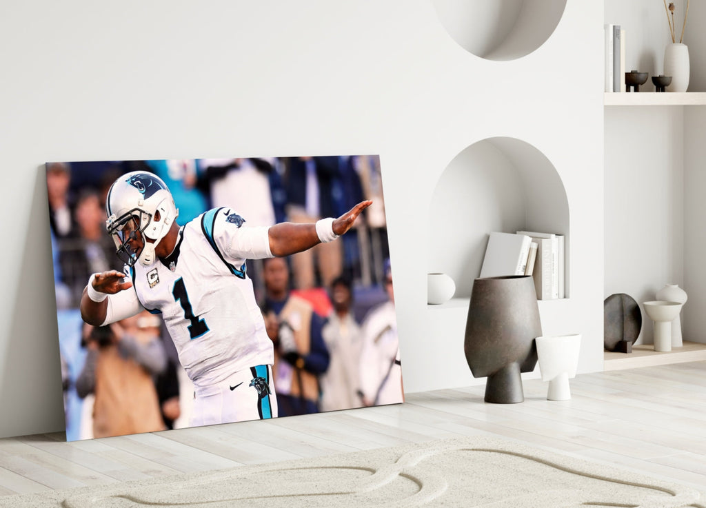 Cam Newton Glass Wall Art-2