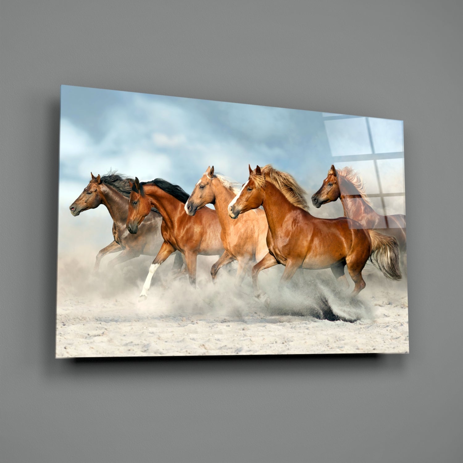 Horses Glass Wall Art-1