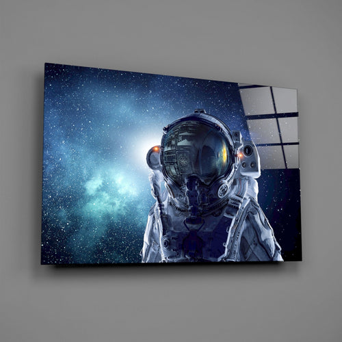 Astronaut İn Space Glass Wall Art-1