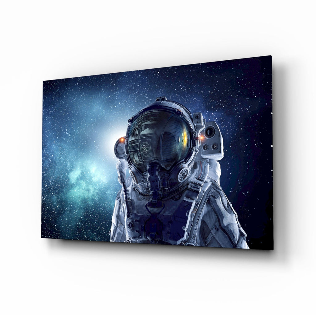 Astronaut İn Space Glass Wall Art-0