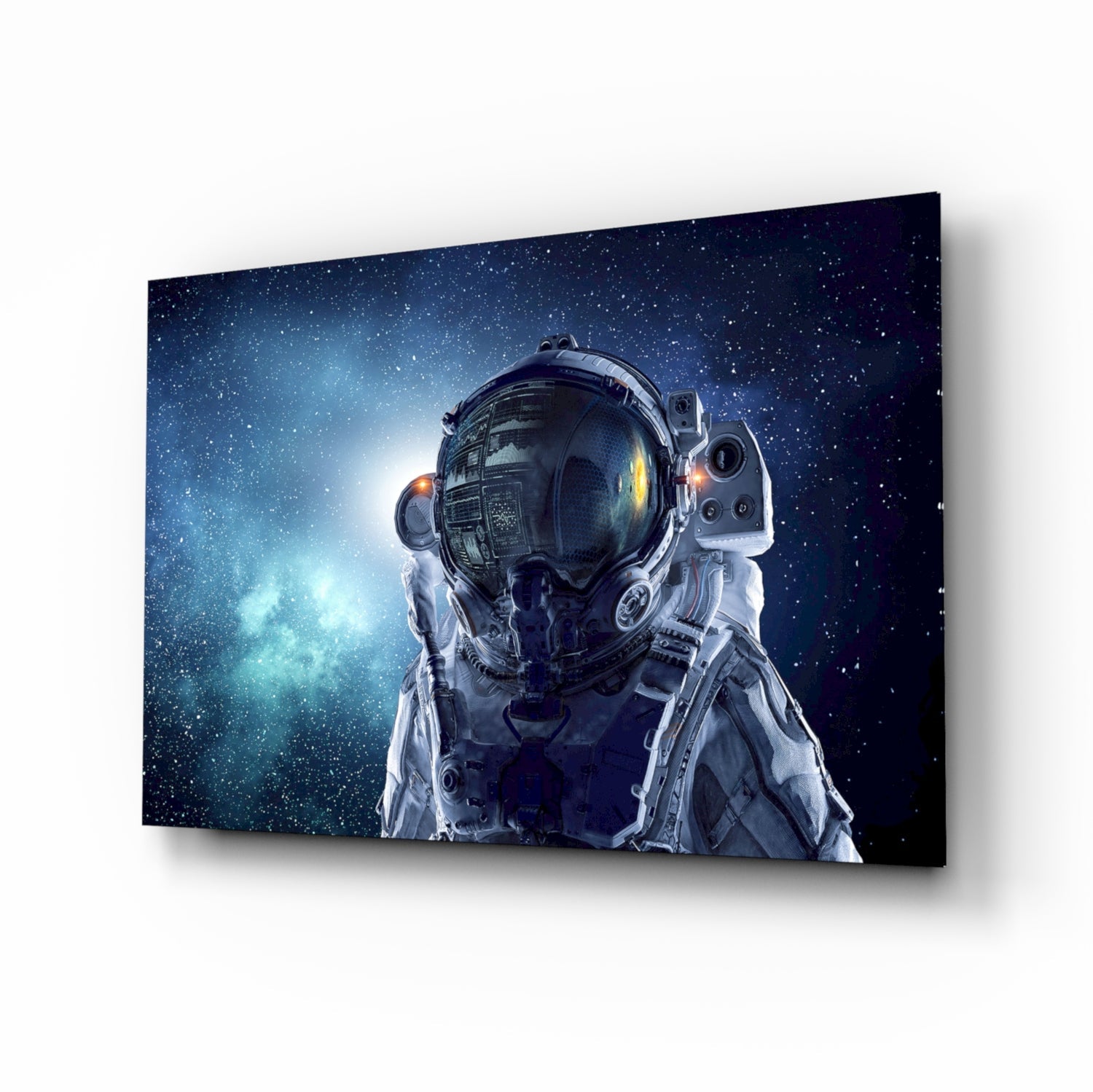 Astronaut İn Space Glass Wall Art-0