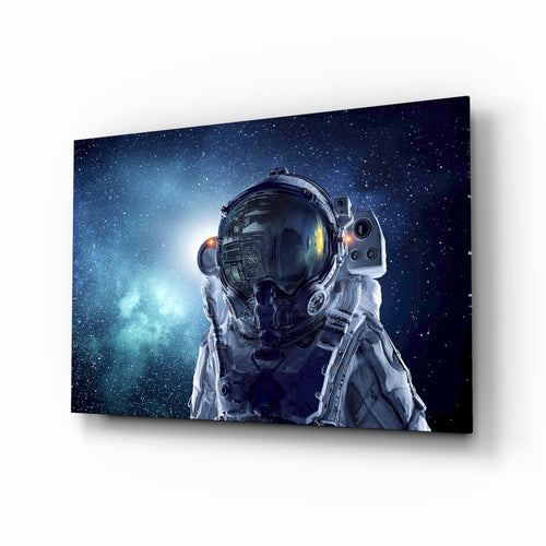 Astronaut İn Space Glass Wall Art-0